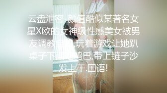 云盘泄密-颜值酷似某著名女星X欧的女神级性感美女被男友调教自拍,玩着游戏让她趴桌子下面吃鸡巴,带上链子沙发上干.国语!